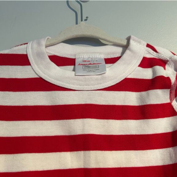 Hanna Andersson Long John Pajama Set – Red & White Stripe – Toddler Size 4 - Picture 5 of 10